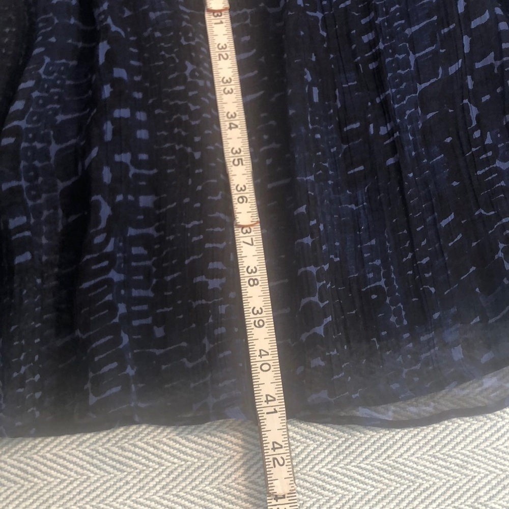 Lucky Brand Flowy Dress Sz 1X 2 layers w/slip Navy Blue Lightweight PTP 22 1/2” - Picture 9 of 16